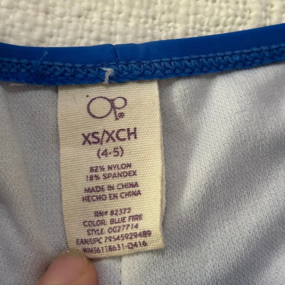 OP & Wonder Nation Girls Swimsuit Bundle Mermaid Tail Leopard Blue XS 4-5 5pc